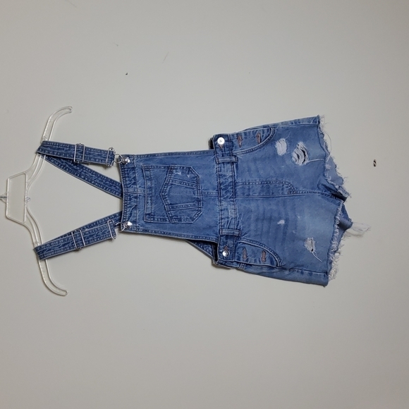 H & M Divided Blue Distressed  Denim Overall - Picture 2 of 5